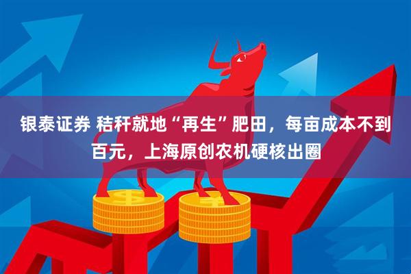 银泰证券 秸秆就地“再生”肥田，每亩成本不到百元，上海原创农机硬核出圈